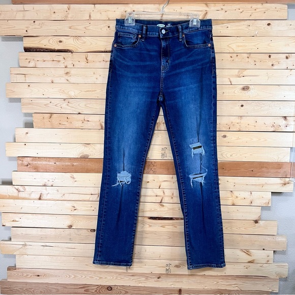 Old Navy Karate Slim Built in Flex Max Distressed Denim Jeans Kids size 18 - Picture 10 of 10